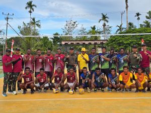 Satgas Yonif 131/Brajasakti Gelar Turnamen Voli Dalam Rangka Memeriahkan HUT TNI ke 80 di Kabupaten Keerom*